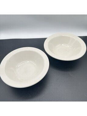 Vintage Homer Laughlin USA White Restaurant Ware Fruit Bowls Set Of 2